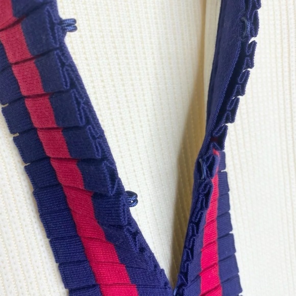 ♥️💙 GUCCI Ruffle Trim Wool Cardigan Jacket XL - Picture 8 of 12